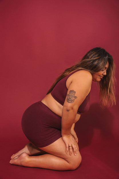 Maroon | Model is wearing size 2XL