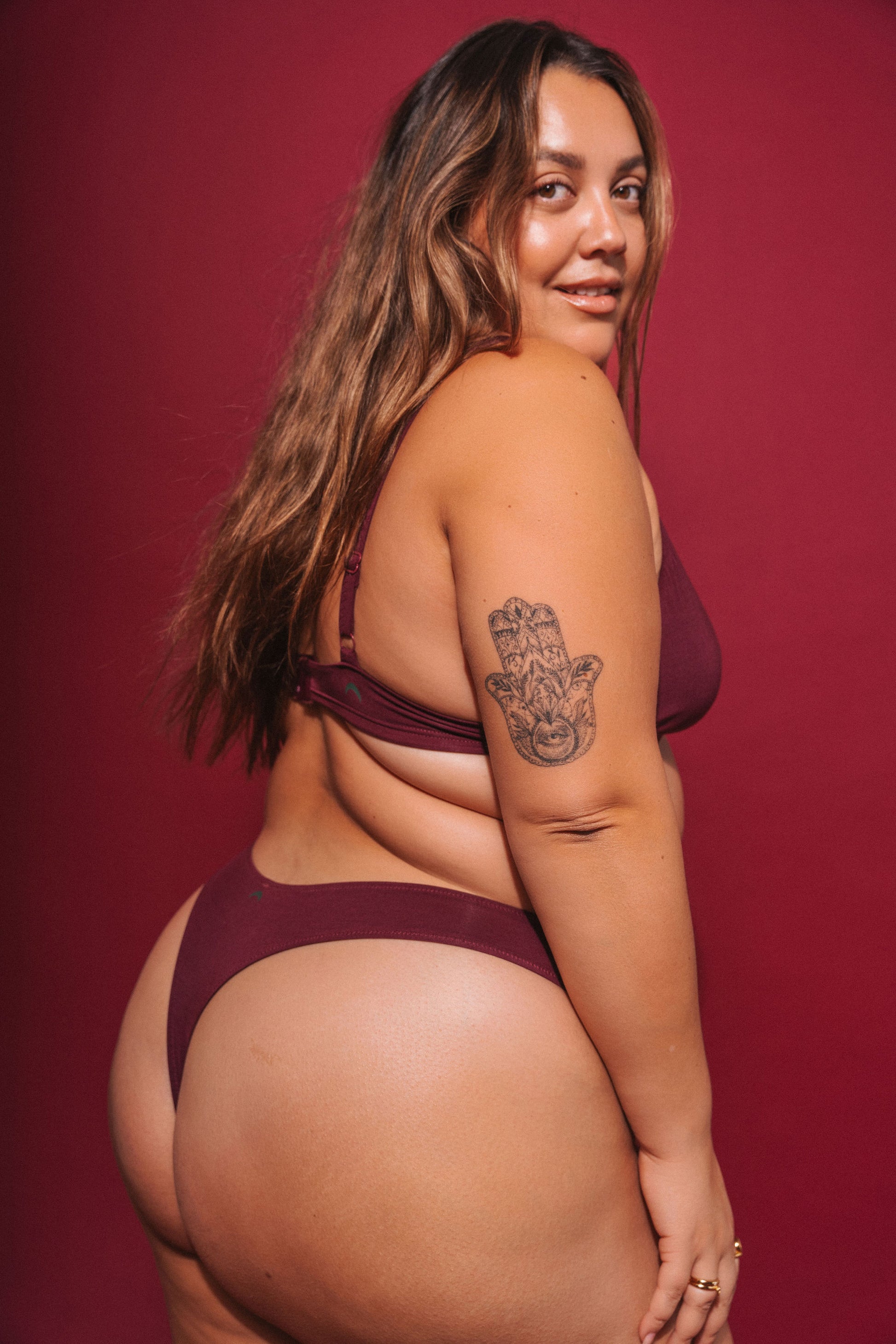 Maroon | Model is wearing size 2XL