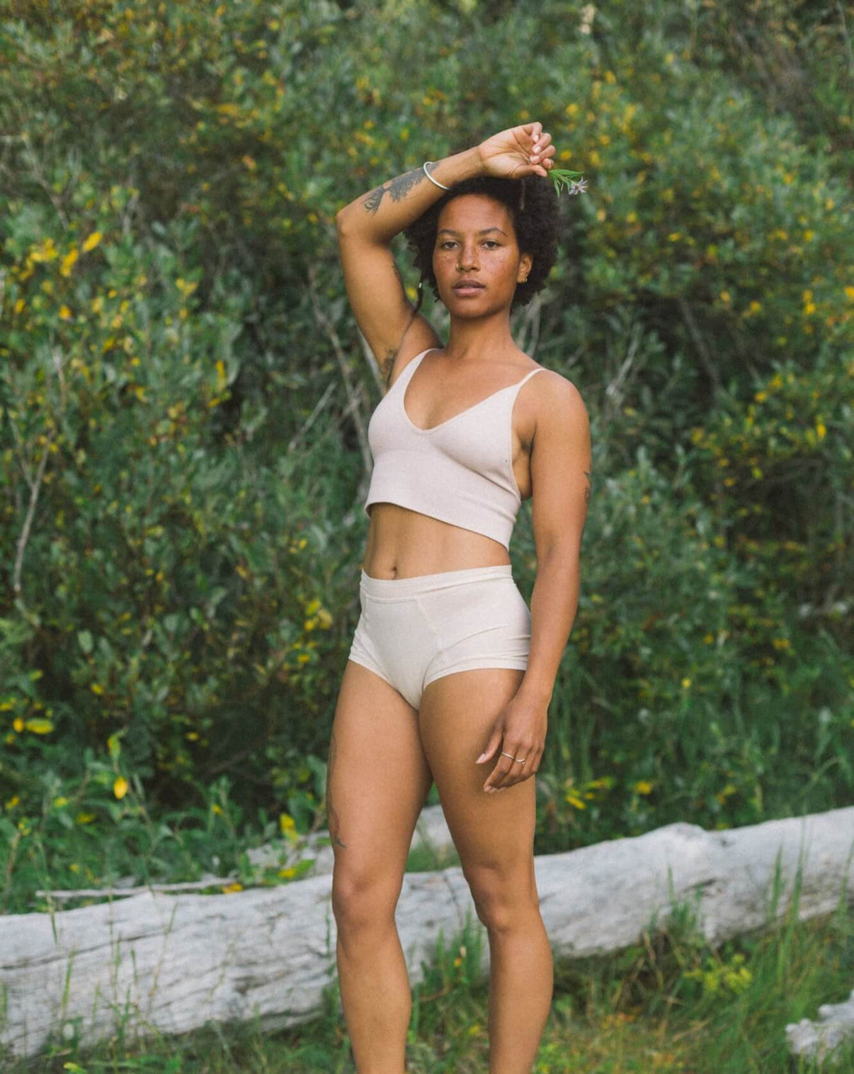 Beige | Model is wearing size M