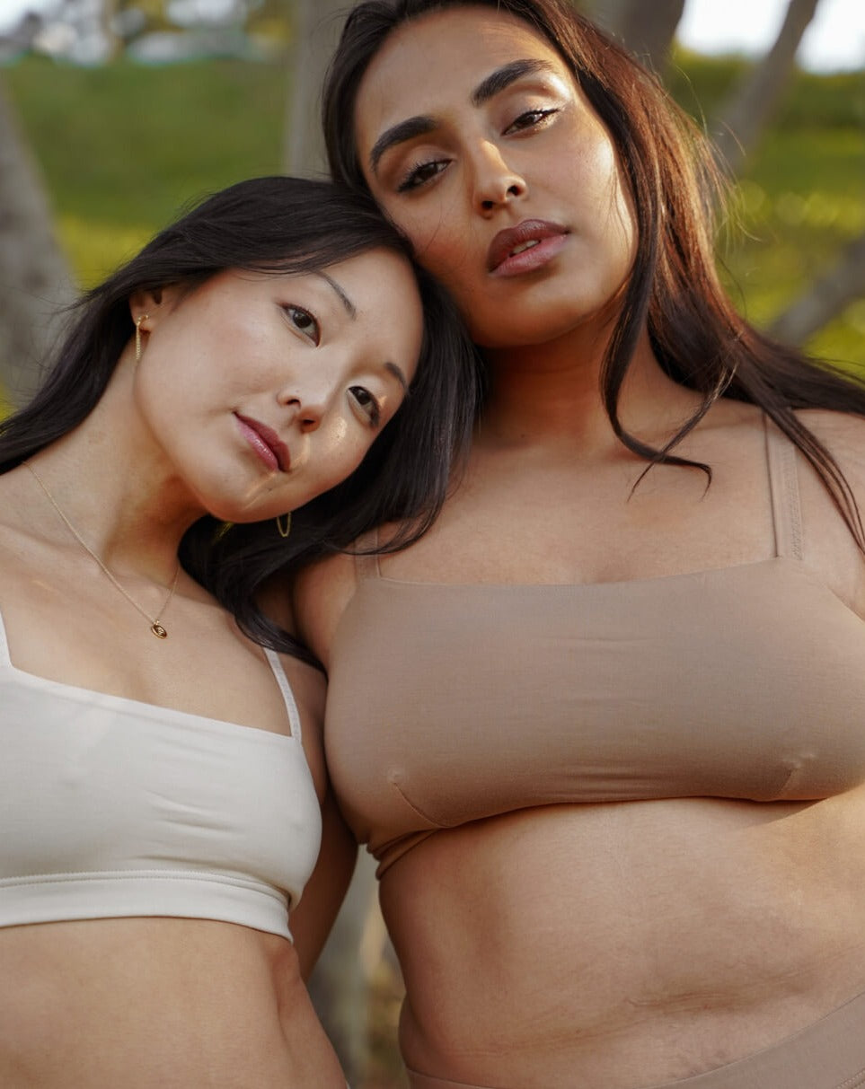 Tan | Model is wearing size 2XL (right)